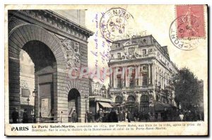 Postcard Old Paris Porte Saint Martin Built in 1674 by Pierre Bulet the City'...