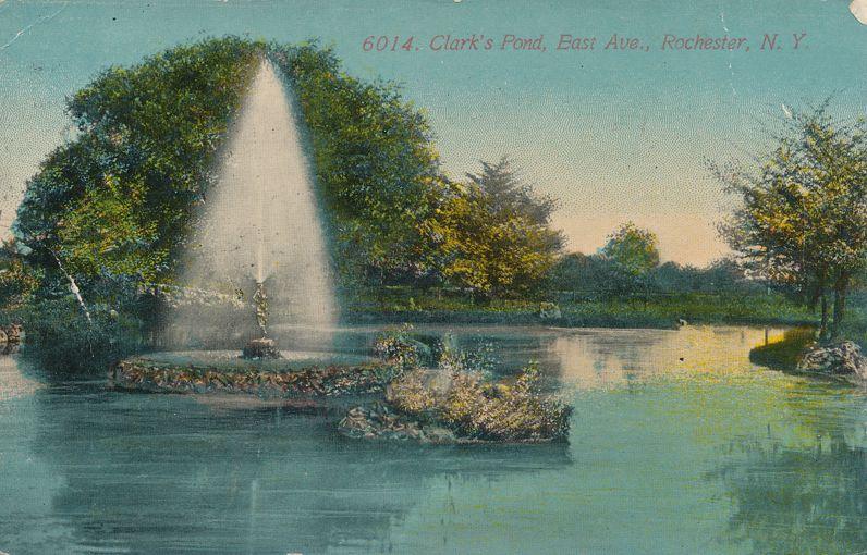 Clark's Pond Fountain near East Avenue - Rochester, New York - pm 1912 - DB