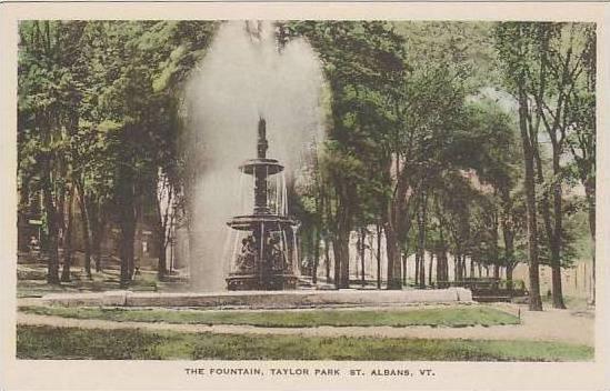 Vermont St Albans The Fountain Taylor Park Albertype