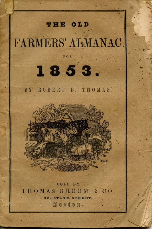 The Old Farmers' Almanac (Robert B Thomas)-1853 (7.5 X 5.125)50pp, stringbound