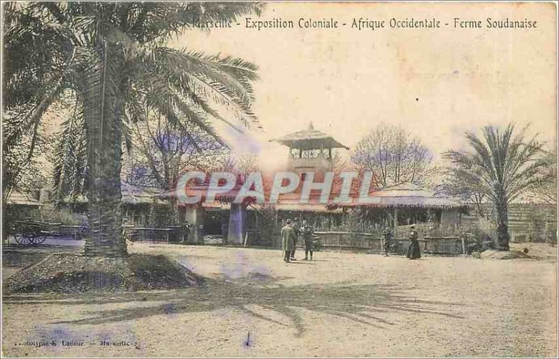 Old Postcard Marseille western Sudanese farm africa colonial exhibition