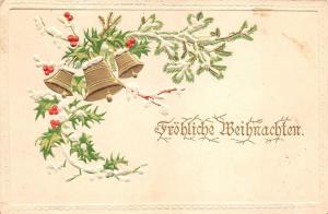 BG20658 bell mistletoe fir branch embossed weihnachten christmas   germany