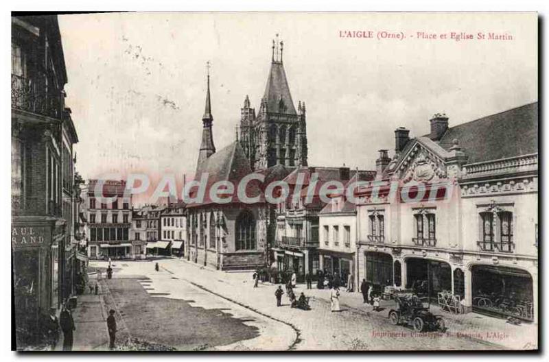 Postcard Old Eagle Square and St. Martin's Church Automotive