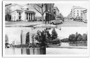 RPPC RENO, NV Virginia Street Truckee River Riverside Hotel c1930s Postcard