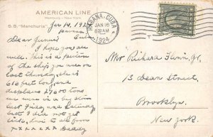 SS Manchuria American Line Ship 1924 