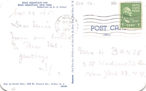 Bear Mountain Bridge New York Postcard