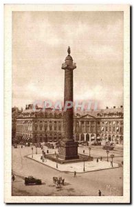 Paris Old Postcard Vendome Column statue of Napoleon 1st