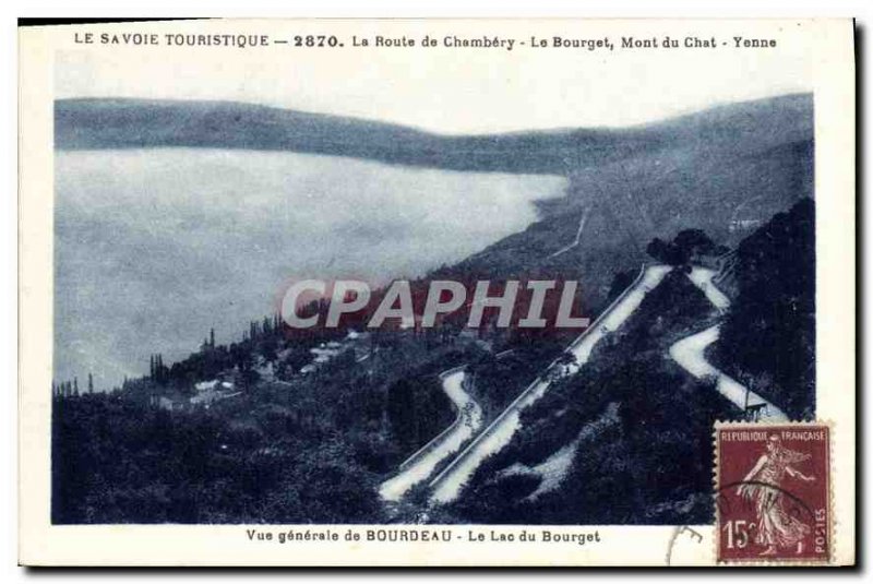 Postcard Old Route Chambery Le Bourget Mont du Chat Yonne General view Bourde...