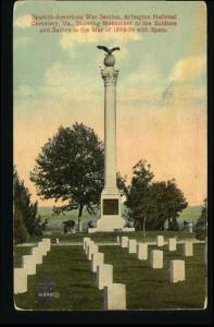 Old Postcard-Arlington Cemetery,Spanish-American War,VA