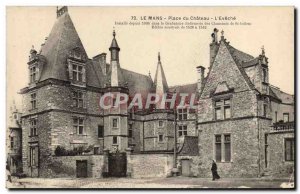Old Postcard Le Mans Place Du Chateau L & # 39Eveche