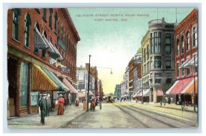 1907 Calhoun Street North From Wayne Fort Wayne Indiana IN Antique Postcard