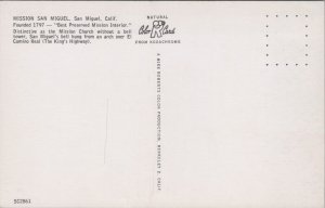 Mission San Miguel California Chrome Postcard C121