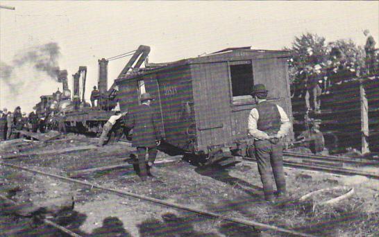 Wisconsin Whitewater Cleaning Up Freight Train Wreckage 30 September 1901