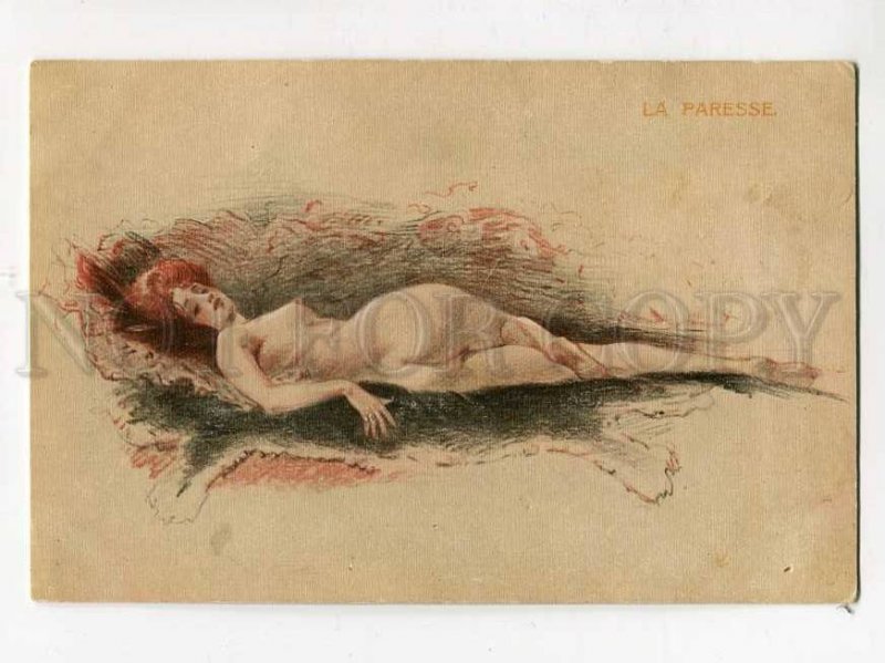 3078527 Lazy NUDE Woman BELLE on Bed by VALLET vintage PC