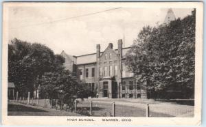 WARREN, Ohio  OH    HIGH SCHOOL  1920   Trumbull County    Postcard