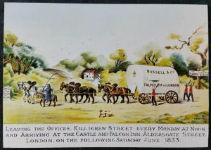 Russells Waggon 1833 From Falmouth To London Royal Mail Postcard Unused SWPR4 