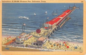 US6068 galveston s pleasure pier texas plane ship  usa