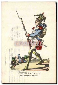 Old Postcard Army Fanfan la Tulipe imaging of Epinal
