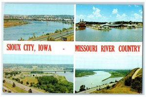 c1950's Sioux City Iowa IA, Missouri River County Multiview Vintage Postcard