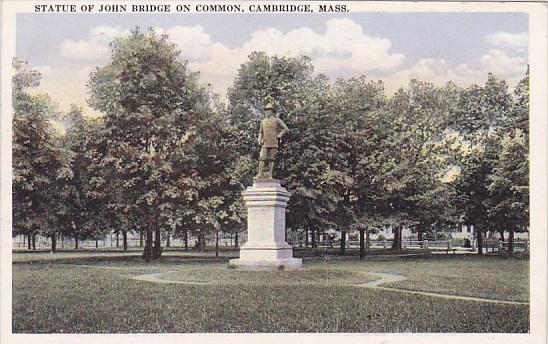 Statue Of John Bridge On Common Cambridge Massachusetts