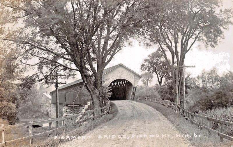 PIERMONT NEW HAMPSHIRE~PIERMONT COVERED BRIDGE-REAL PHOTO POSTCARD **