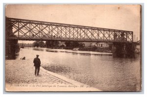 Electric Tramway Bridge Libourne France UNP DB Postcard U24