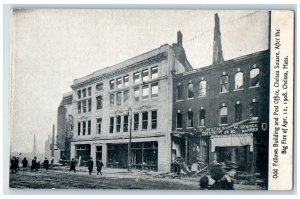 c1910's Odd Fellows Building And Post Office Chelsea Square Chelsea MA Postcard 