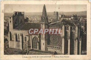 Postcard Old Aude La Cite Carcassonne Basilica of St. Nazaire