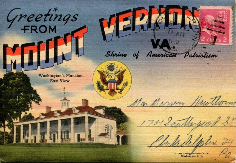 Folder - Virginia, Mount Vernon  (29 views + covers + narrative)