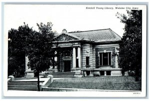 Webster City Iowa Postcard Kendall Young Library Exterior c1940 Vintage Antique