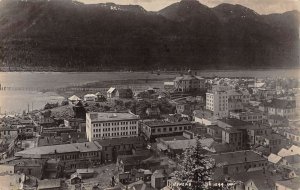 Juneau Alaska Birds Eye View Real Photo Vintage Postcard AA28645