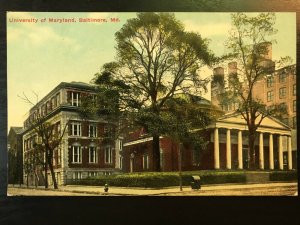 Vintage Postcard 1907-1915 University of Maryland Baltimore Maryland