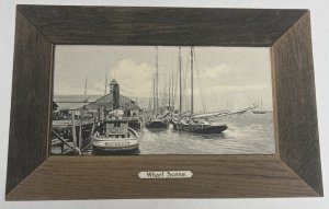 Wharf Scene w Ship Vivian of Mobile Alabama AL Postcard Rotograph