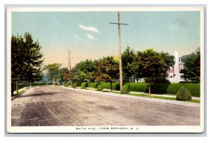Bath Avenue Street View Long Branch New Jersey NJ UNP Unused WB Postcard O17