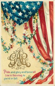IAPC Clapsaddle Embossed Decoration Day Postcard 2444; GAR, Flags & Flowers