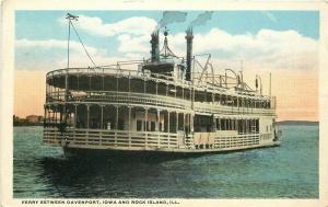 Ferry, Between Davenport Iowa, and Rock Island, Illinois, Tichnor No. 30880