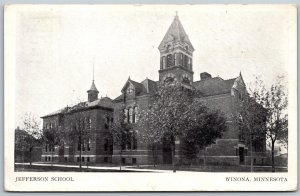 Vtg Winona Minnesota MN Jefferson School 1910s View Old Postcard
