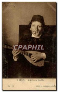 Old Postcard Duran The poet has mandolin Musee du Luxembourg Paris