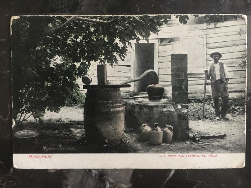 1908 Postcard Cover Black Americana Rppc Moonshine Maker - 