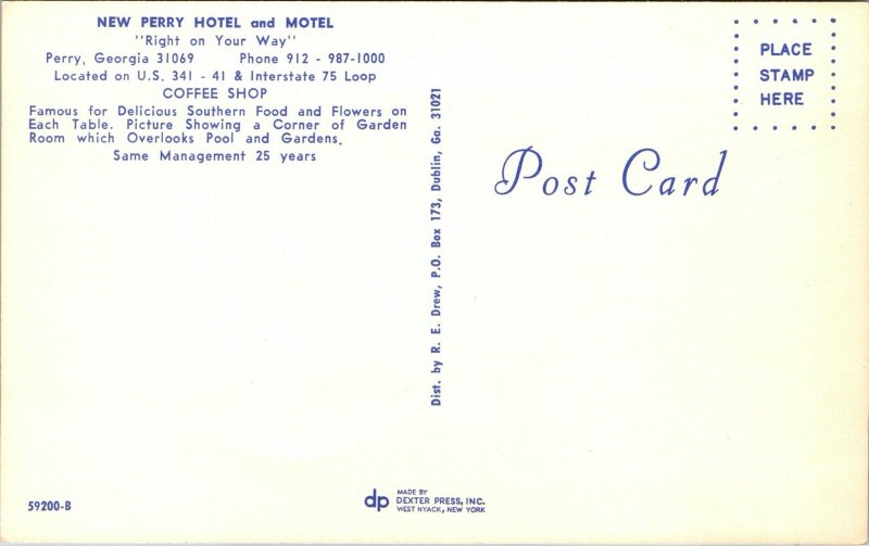 Postcard Coffee Shop at Perry Hotel and Motel in Perry, Georgia~132345