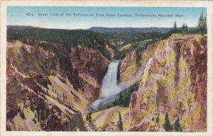 Great Falls Of The Yellowstone From Point Lookout Yellowstone National Park