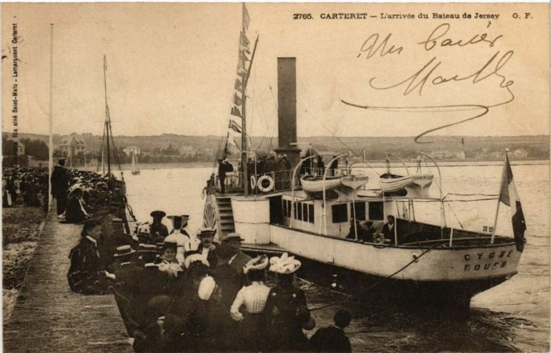 CPA Carteret - L'Arrivée du Bateau de Jersey (632929)