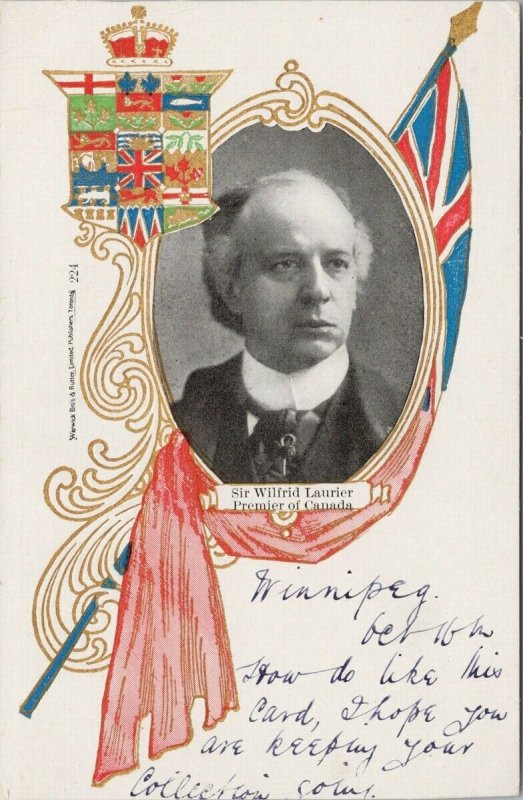 Sir Wilfrid Laurier Premier of Canada Prime Minister Patriotic Postcard G86