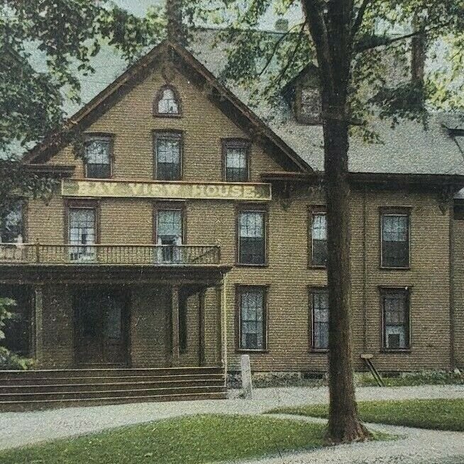 Camden Maine Bay View House Hotel Cottage Pre-Fire Hugh Leighton Postcard C23