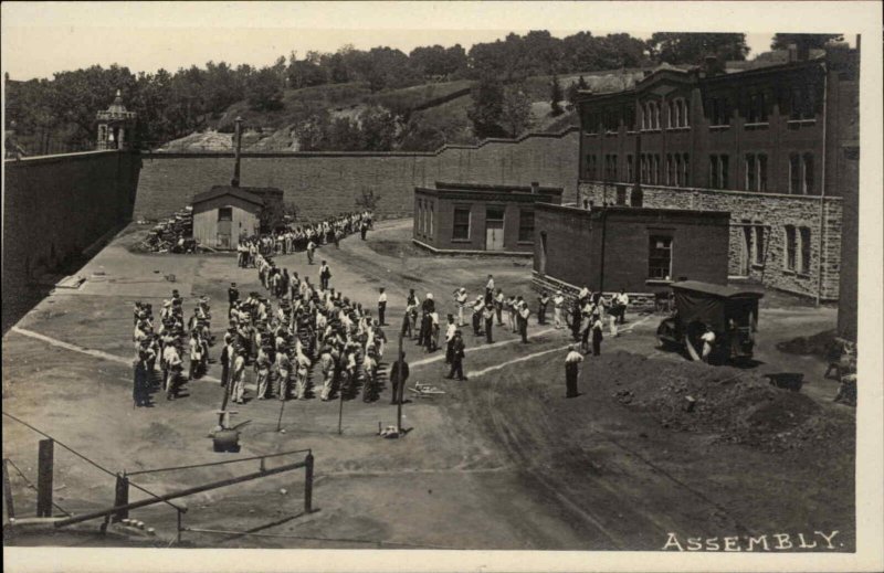 Fort Ft. Madison Iowa IA Prison Assembly c1910 Real Photo Postcard