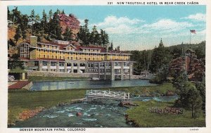 Postcard New Troutdale Hotel Bear Creek Canon Denver Mountain Parks CO