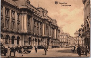 Belgium Bruxelles Poste Centrale Brussels Vintage Postcard C107