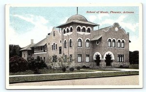 PHOENIX, AZ Arizona ~ SCHOOL of MUSIC  c1920s  Maricopa County Postcard