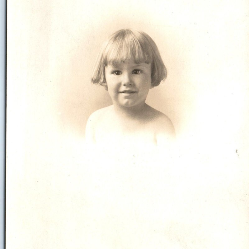 c1910s Chicago Adorable Girl RPPC Real Photo JE Waters Studio Cute Postcard A111