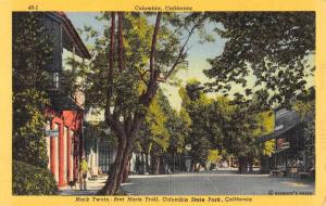 Columbia State Park California Mark Twain Trail Linen Antique Postcard K15057 